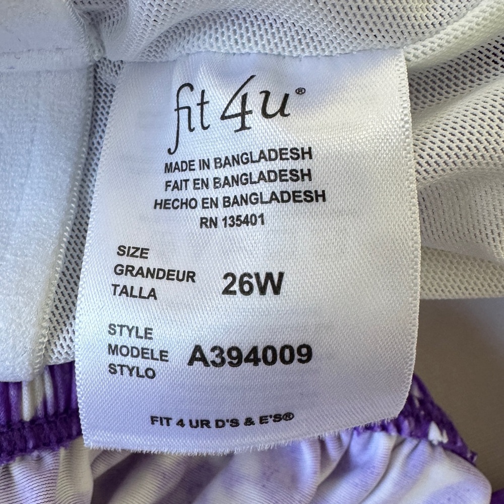fit 4 ur D's & E's swim dress suit plus tie dye purple one piece swimsuit - Picture 6 of 8